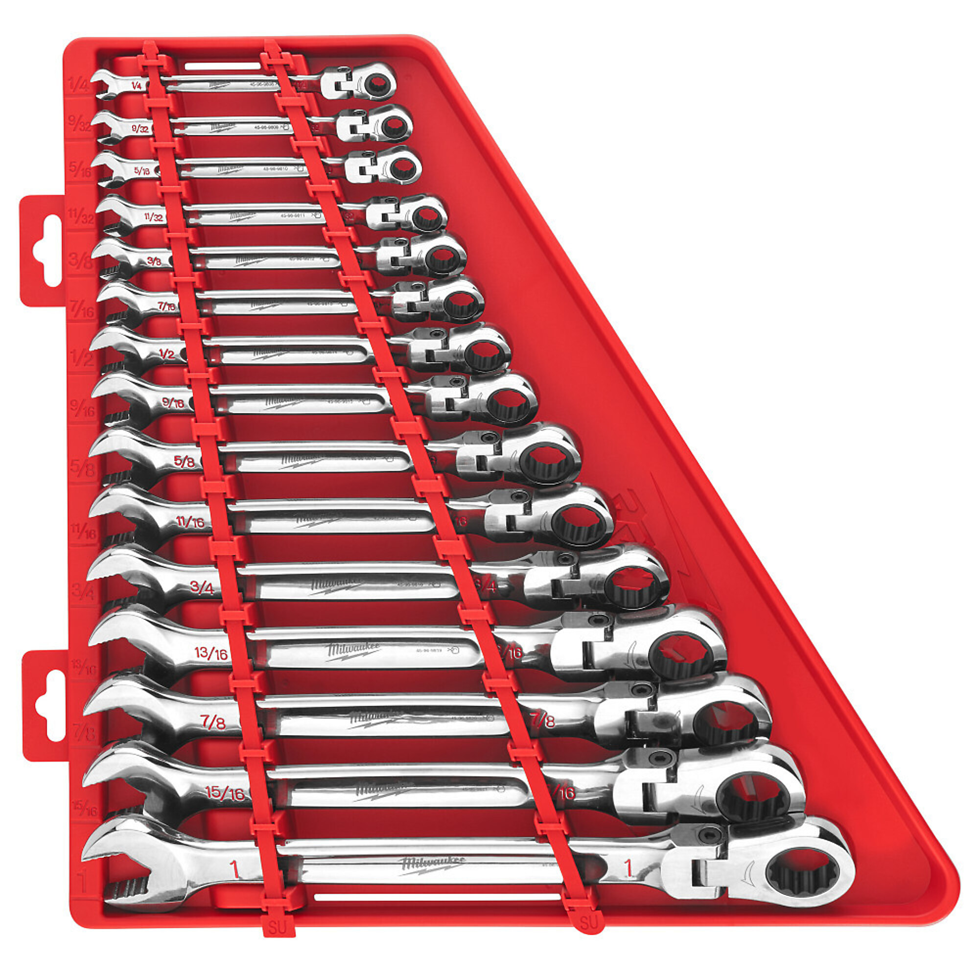 Milwaukee Flex Head Ratcheting Combination Wrench Set, 15-Pc., SAE, Model# 48-22-9413